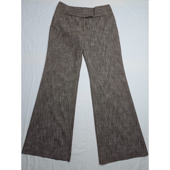 BCX Pants - BCX Pants Women's 9 Brown Cotton Stretch Flat Front Mid-Rise Flared Leg Outdoor